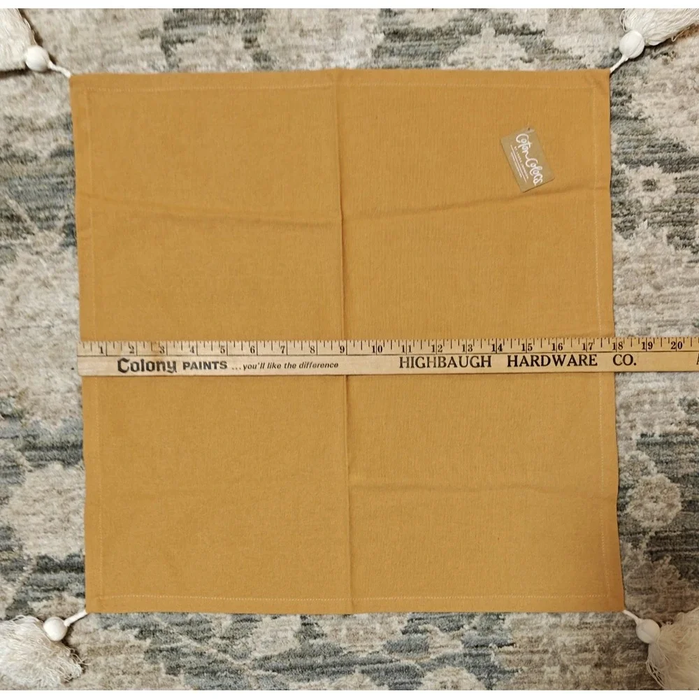 Coton Colors Set Of Two Mustard Fundamentals Tassel Napkins Nwt